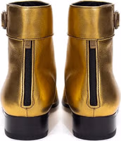 Gold Leather Ankle Boots 3