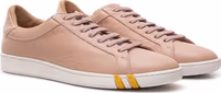 Pink Fabric And Leather Low Top Sneakers 3
