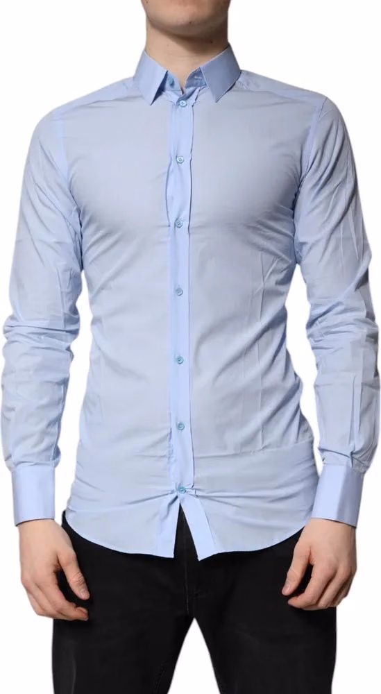 Light Blue Cotton GOLD Dress Formal Shirt