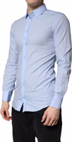 Light Blue Cotton GOLD Dress Formal Shirt 2
