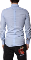 Light Blue Cotton GOLD Dress Formal Shirt 3