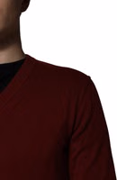 Maroon Cashmere V-neck Men Pullover Sweater 4