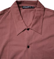 Dark Pink Button Down Casual Polo Men Shirt 4