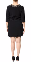 Black Crystal Embellished Round Neck Mini Dress 3