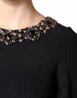 Black Crystal Embellished Round Neck Mini Dress 5