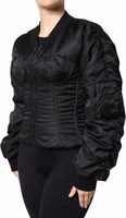 Black Nylon Full Zip Bustier Corset Jacket 2