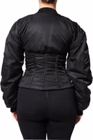 Black Nylon Full Zip Bustier Corset Jacket 3