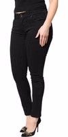 Black Cotton Mid Waisted Skinny Denim Jeans 2