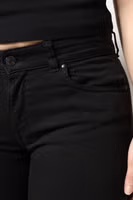 Black Cotton Mid Waisted Skinny Denim Jeans 4