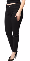 Black Cotton Mid Waisted Skinny Denim Jeans 2