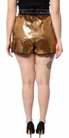 Metallic Gold High Waist Women Hotpants Short 3