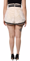 White Faux Fur High Waisted Hot Pants Short 3