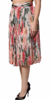 Multicolor Silk Floral High Waist Midi Skirt 2
