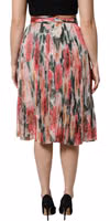 Multicolor Silk Floral High Waist Midi Skirt 3