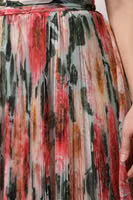 Multicolor Silk Floral High Waist Midi Skirt 4