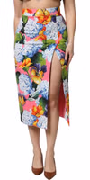 Multicolor Floral High Waist Midi Skirt 1