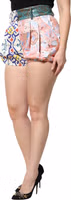 Multicolor Cotton Patchwork Hot Pants Shorts 2
