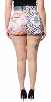 Multicolor Cotton Patchwork Hot Pants Shorts 3