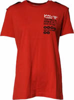 Red Cotton Round Neck Short Sleeves T-shirt 1