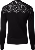 Black Floral Lace Long Sleeves Blouse Top 3