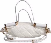White Quilted Logo Plaque Belt Waist Fanny Pack Bag 4