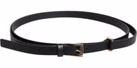 Black Calf Leather Gold Metal Buckle Belt 2