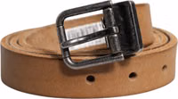 Brown Leather Silver Tone Metal Buckle Belt 1