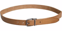 Brown Leather Silver Tone Metal Buckle Belt 2