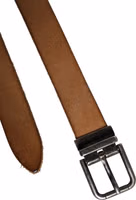 Brown Leather Silver Tone Metal Buckle Belt 4