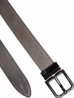 Gray Leather Silver Tone Metal Buckle Belt 5