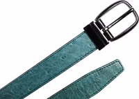 Green Leather Silver Tone Metal Buckle Belt 5