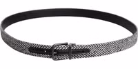 Black White Silver Tone Metal Buckle Belt 2