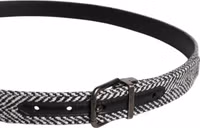 Black White Silver Tone Metal Buckle Belt 3