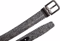 Black White Silver Tone Metal Buckle Belt 5