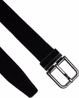 Black Leather Metal Buckle Classic Belt 5