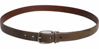 Brown Leather Classic Metal Logo Buckle Belt 2