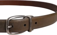 Brown Leather Classic Metal Logo Buckle Belt 3