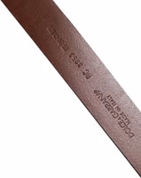 Brown Leather Classic Metal Logo Buckle Belt 4