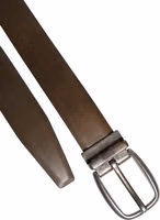 Brown Leather Classic Metal Logo Buckle Belt 5