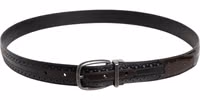 Black Brown Leather Classic Metal Buckle Belt 2