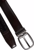 Black Brown Leather Classic Metal Buckle Belt 4