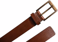 Brown Calf Leather Classic Metal Buckle Belt 5