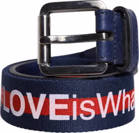 Blue Cotton Leather Printed Metal Buckle Belt 1