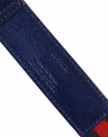 Blue Cotton Leather Printed Metal Buckle Belt 5