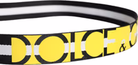 Black Yellow Logo Striped Metal Buckle Belt 3