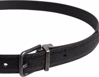 Black Calf Leather Classic Metal Buckle Belt 3