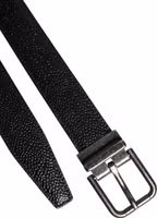 Black Calf Leather Classic Metal Buckle Belt 4