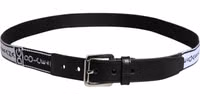 Black White Printed Metal Logo Buckle Belt 2
