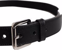 Black White Printed Metal Logo Buckle Belt 3
