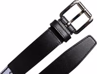 Black White Printed Metal Logo Buckle Belt 5